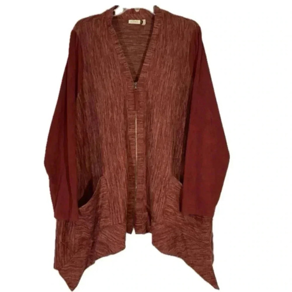 LOGO Lori Goldstein Sweater Size Small
Burgundy Wine Red Knit Faux Suede Sleeves - Picture 1 of 9